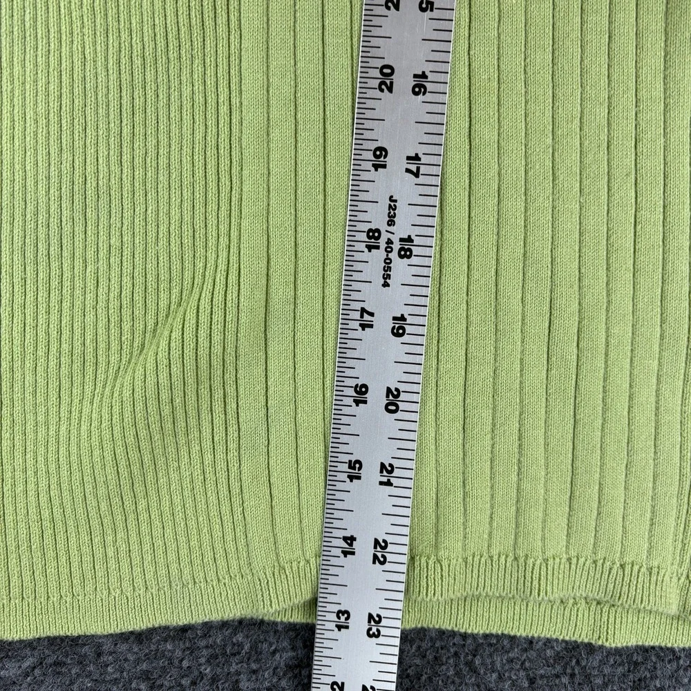 Van Heusen Sweater Womens XL Green Ribbed Knit Cotton Turtleneck Pullover Winter